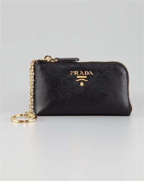 black prada key pouch|Prada wallet with key ring.